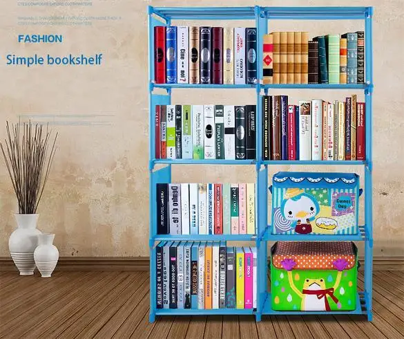 Новый книжный шкаф 4 Полки книжная полка деревянная мебель 13 шт 10 26 Регулируемая