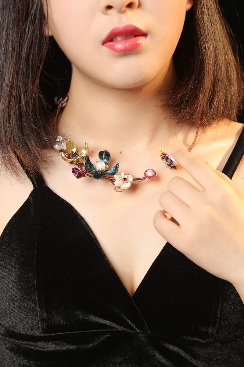 GLSEEVO натуральный пресноводный жемчуг пчелиный цветок колье ожерелье для женщин