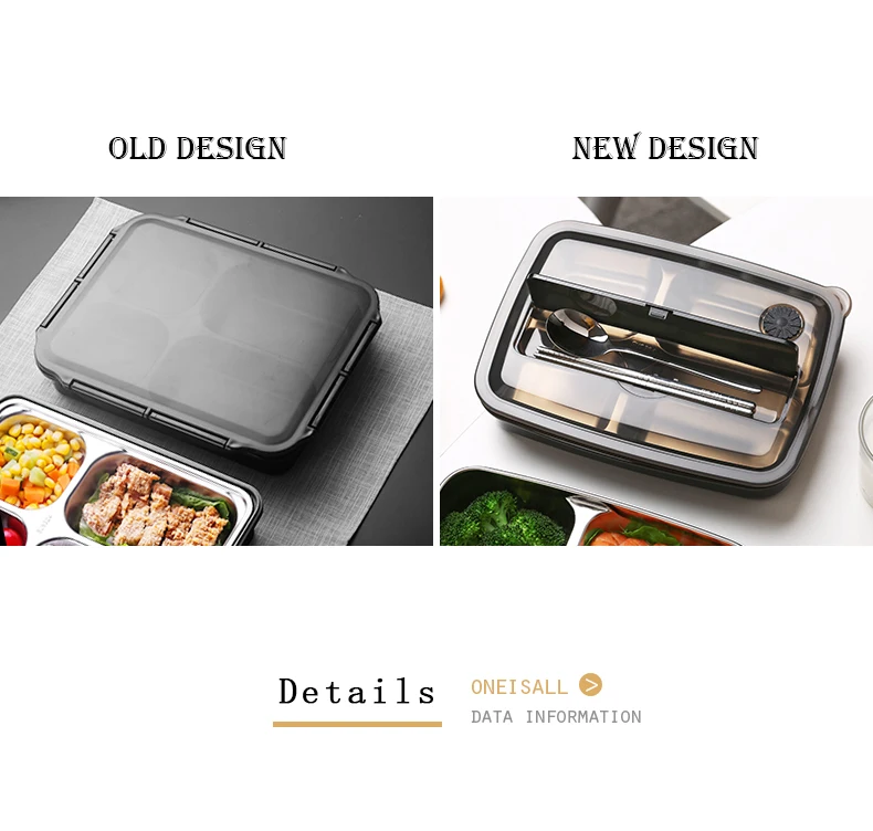 Oneisall Bento Ланч-бокс кухонный пищевой контейнер из нержавеющей стали Пластиковый 1200 мл ланчбокс для детей с подогревом Ланч японский стиль