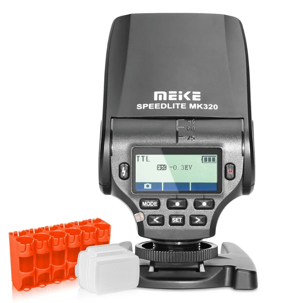 Meike-Flash Speedlite MK320S TTL para cámara Sony sin Espejo, A7, A7R, A7S, A7II, A77II, A6000, NEX-6, A58, A99, RX1, RX1R, RX10, RX100II, RX10