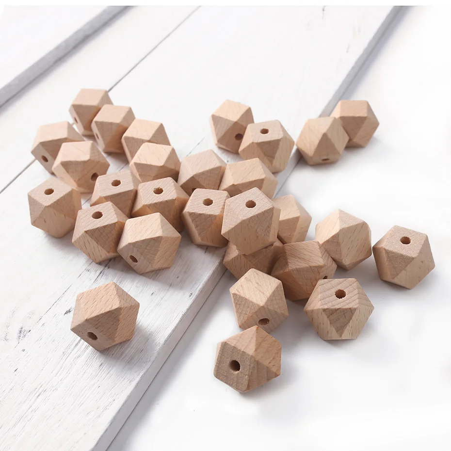 

20mm 16mm 20pc Candy Color Wood Octagonal Beads DIY Crafts Food Grade Materials Wooden Unfinished Geometric Beads Baby Teething
