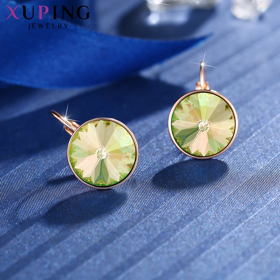 Xuping круглые серьги-кольца с кристаллами от Swarovski винтажные Роскошные ювелирные изделия вечерние подарки на день святого Валентина для девочек и женщин M92-20477