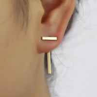 jisensp fashion gold punk style simple t bar earrings for women ear stud earings fine jewelry geometry brincos bijoux