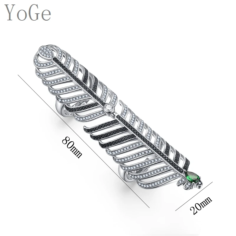 YoGe свадебные и вечерние ювелирные изделия R1238 AAA CZ черно белое перьевое