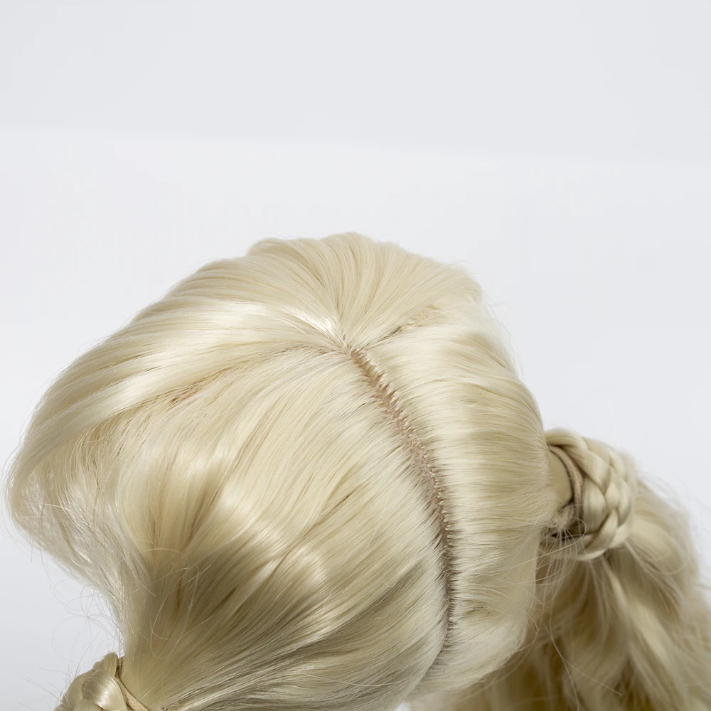 

AIDOLLA New Arrival Blonde Doll Wig with 2 Braided Ponytail Charming Long Heat Resistant Fiber for 1/3 1/4 BJD Doll