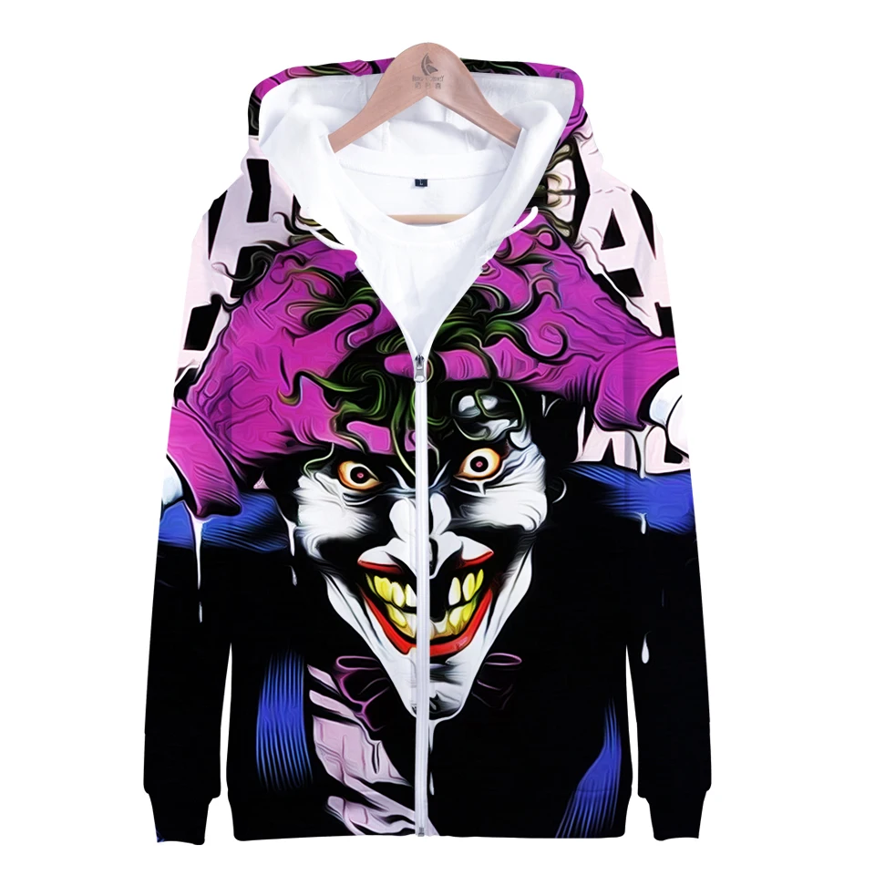 Новые зимние толстовки haha joker 3D для женщин/мужчин с принтом толстого пуха теплые модные крутые китайские толстовки на молнии пальто, толстовки с капюшоном