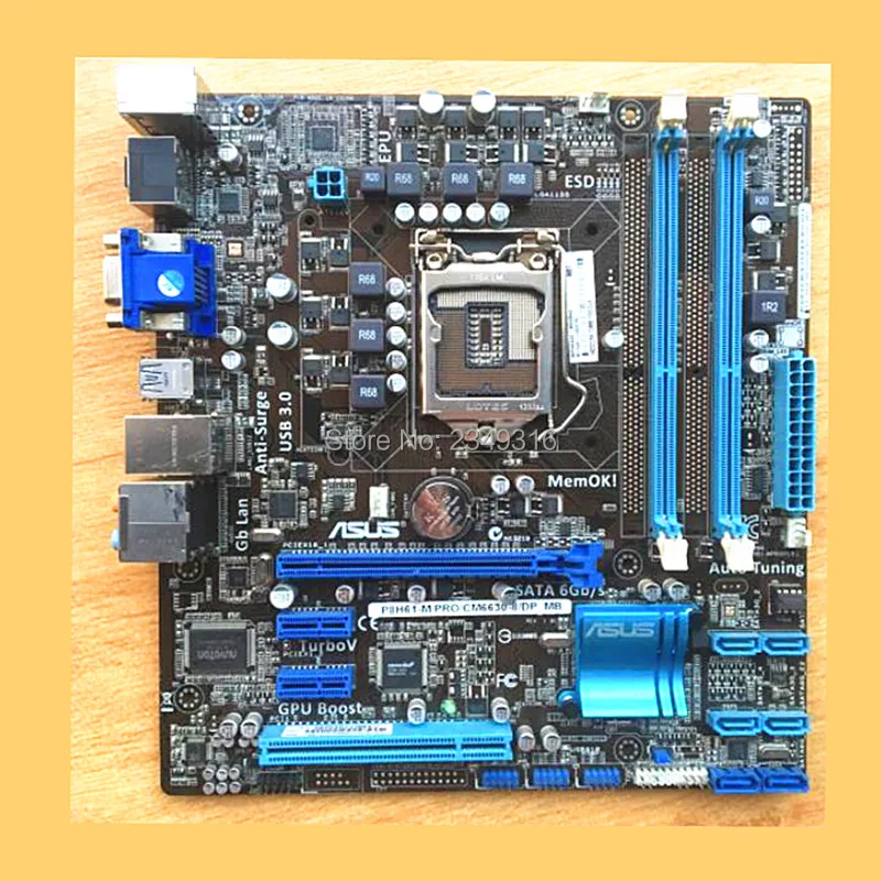 For Asus P8H61-M PRO/CM6630/DP_MB Desktop Motherboard H61 USB 3.0 HDMI Socket LGA 1155 i3 i5 i7 DDR3 Original Used Mainboard