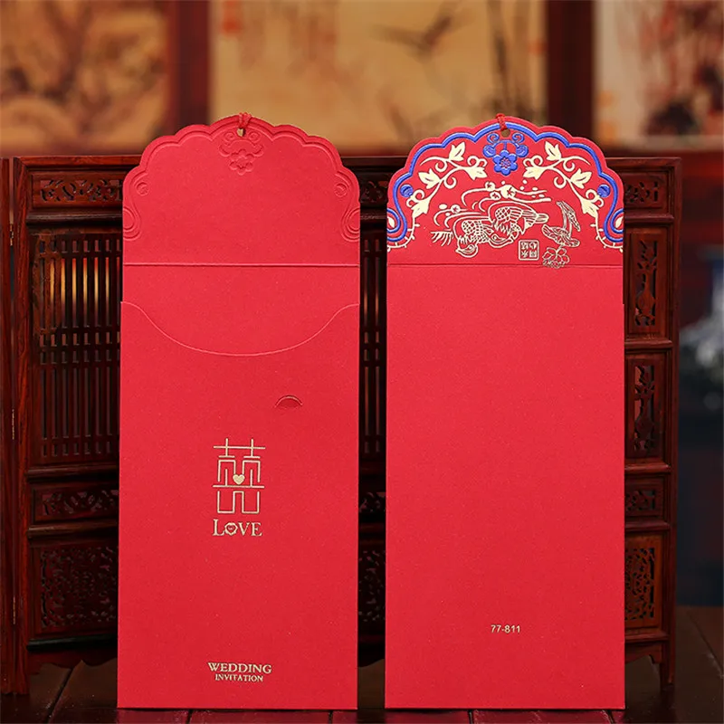 Креативные китайские Синие Блестящие Свадебные Пригласительные открытки