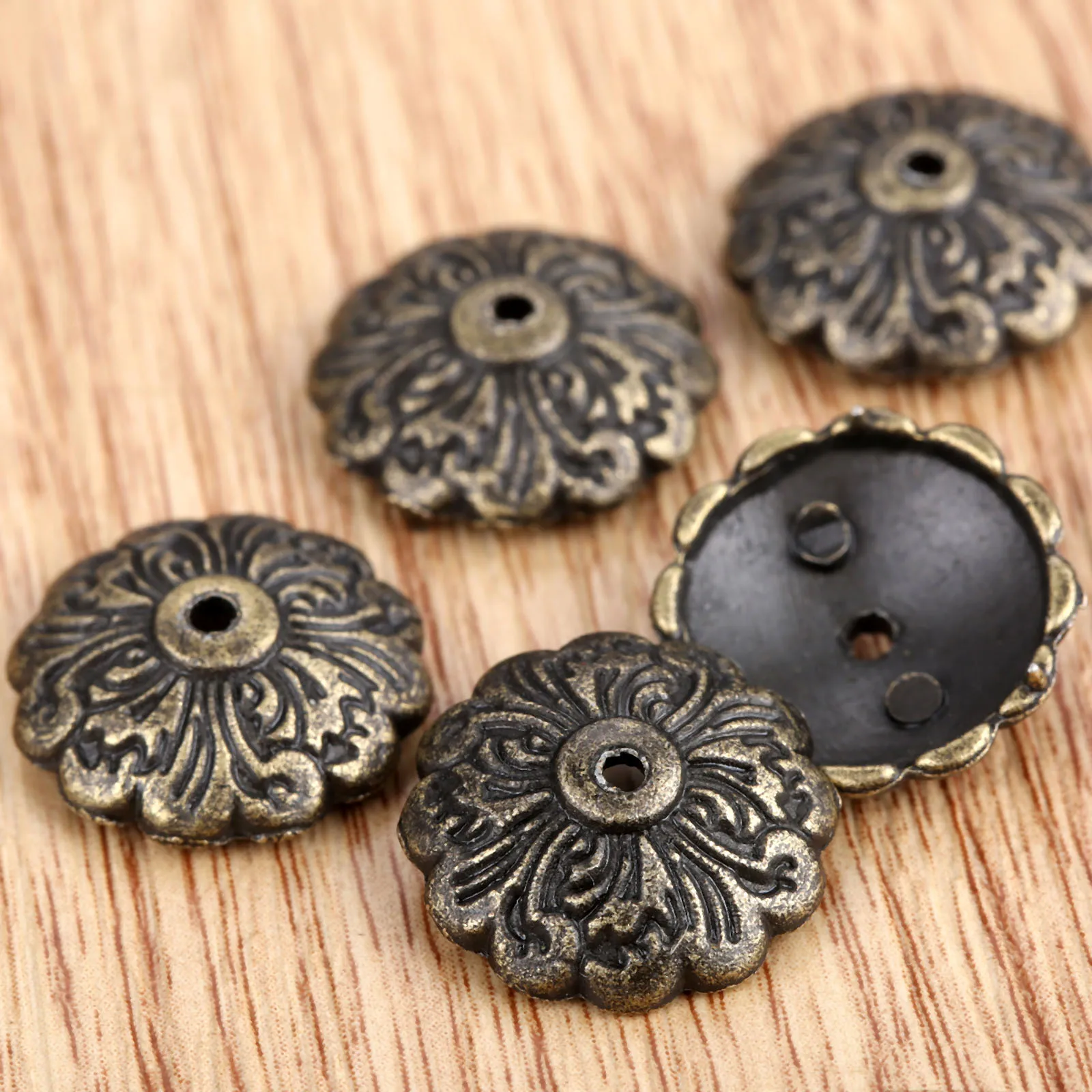 50Pcs 15mm Dia.Antique Brass Upholstery Nail Jewelry Chest Wine Gift Box Decor Tack Stud For Furniture Hardware