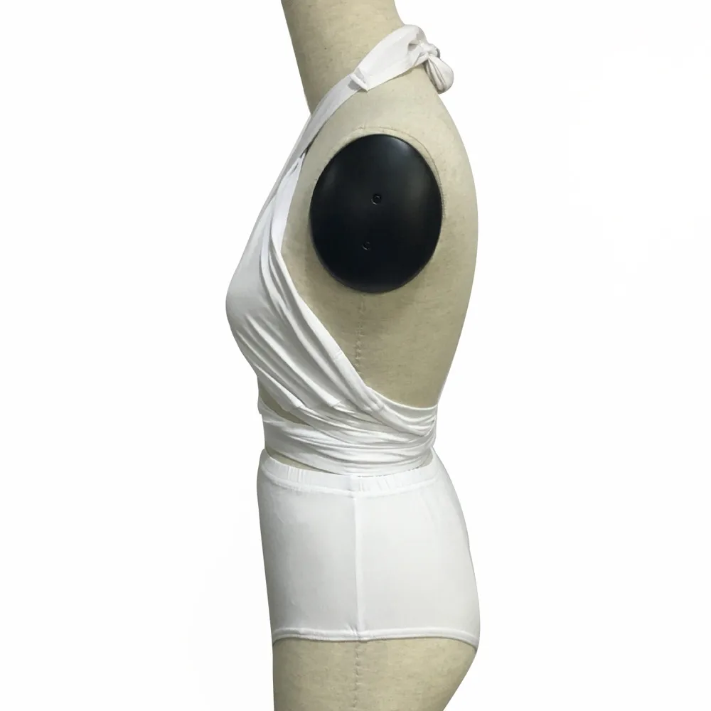 Женский купальник бикини с лямкой на шее высокой талией|Комбинезоны| |