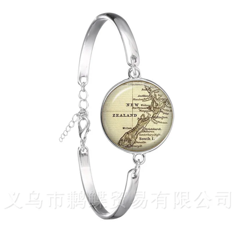 Ювелирные изделия из стекла винтажный браслет-цепочка планета земля Карта мира