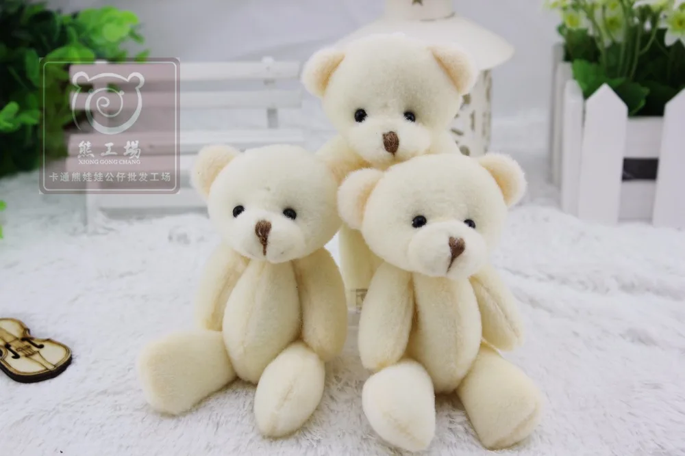 12 шт. см белый шарнирный мини мишка тедди кавайный Маленький Мишка Тедди для