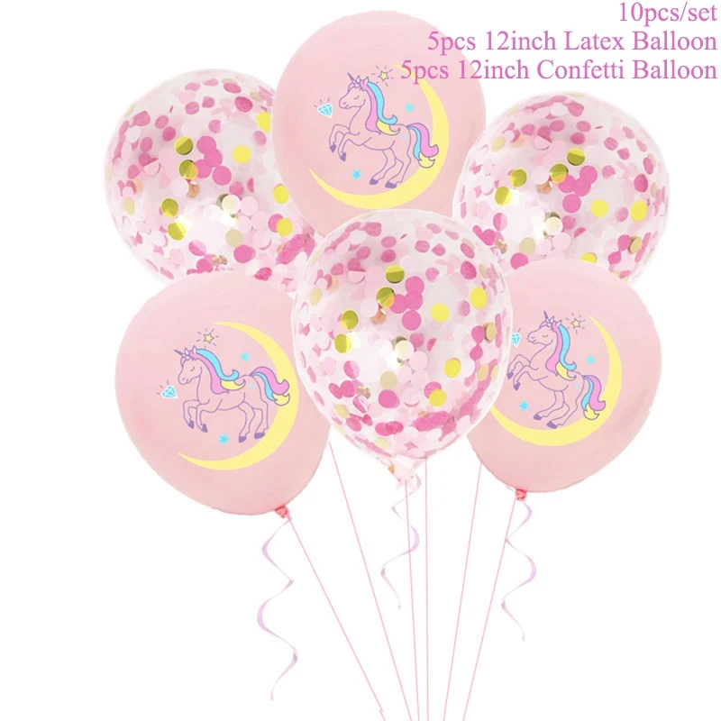 Unicorn Balloons 4 Taoup повязка на голову с единорогом, вечерние украшения на день рождения для детей, декор в виде единорога Horms, праздничные вечерние принадлежности для детского душа - Цвет: Unicorn Balloons 4