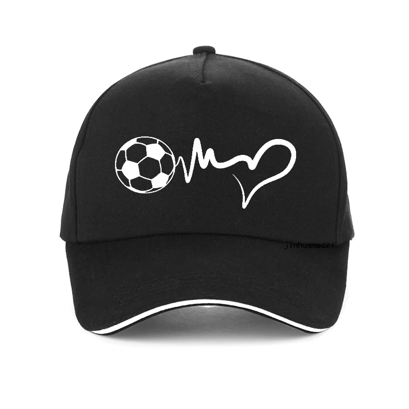 

Brand Soccer Ball Baseball caps Homme 100%cotton Fashion Sports Soccer Ball Heartbeat Hip Hop cap Unisex adjustable snapback hat