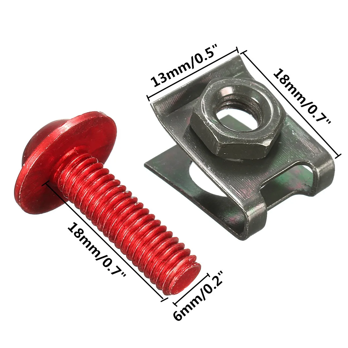 

10Pcs 6x18mm CNC Sportbike Fairing Body Speed Fastener Clip Nut Bolt Screw Kit