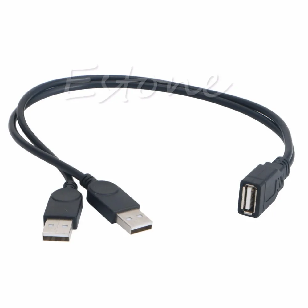 26 см двойной USB 2 0 A штекер к гнездо Y образный кабель удлинитель адаптер питания