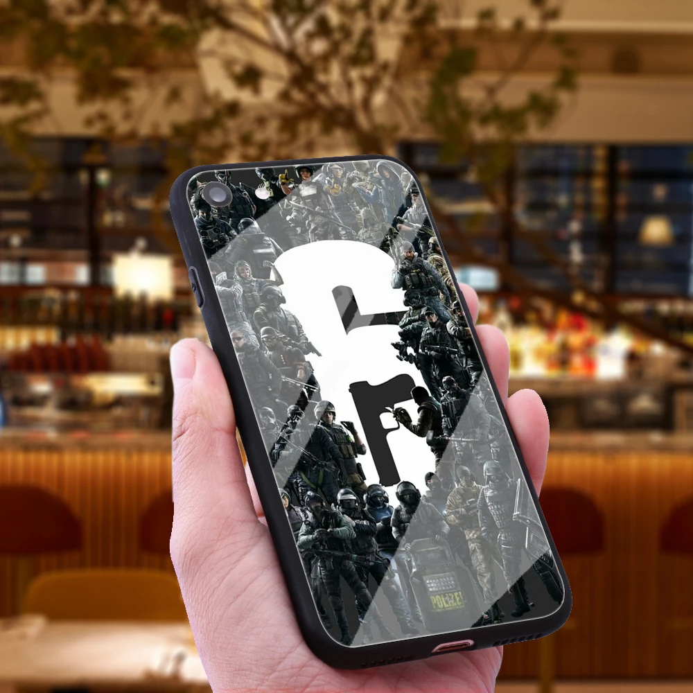 Чехол для телефона WEBBEDEPP Rainbow Six Siege из закаленного стекла Apple iPhone Xr Xs Max X или 10 8 7 6 6S
