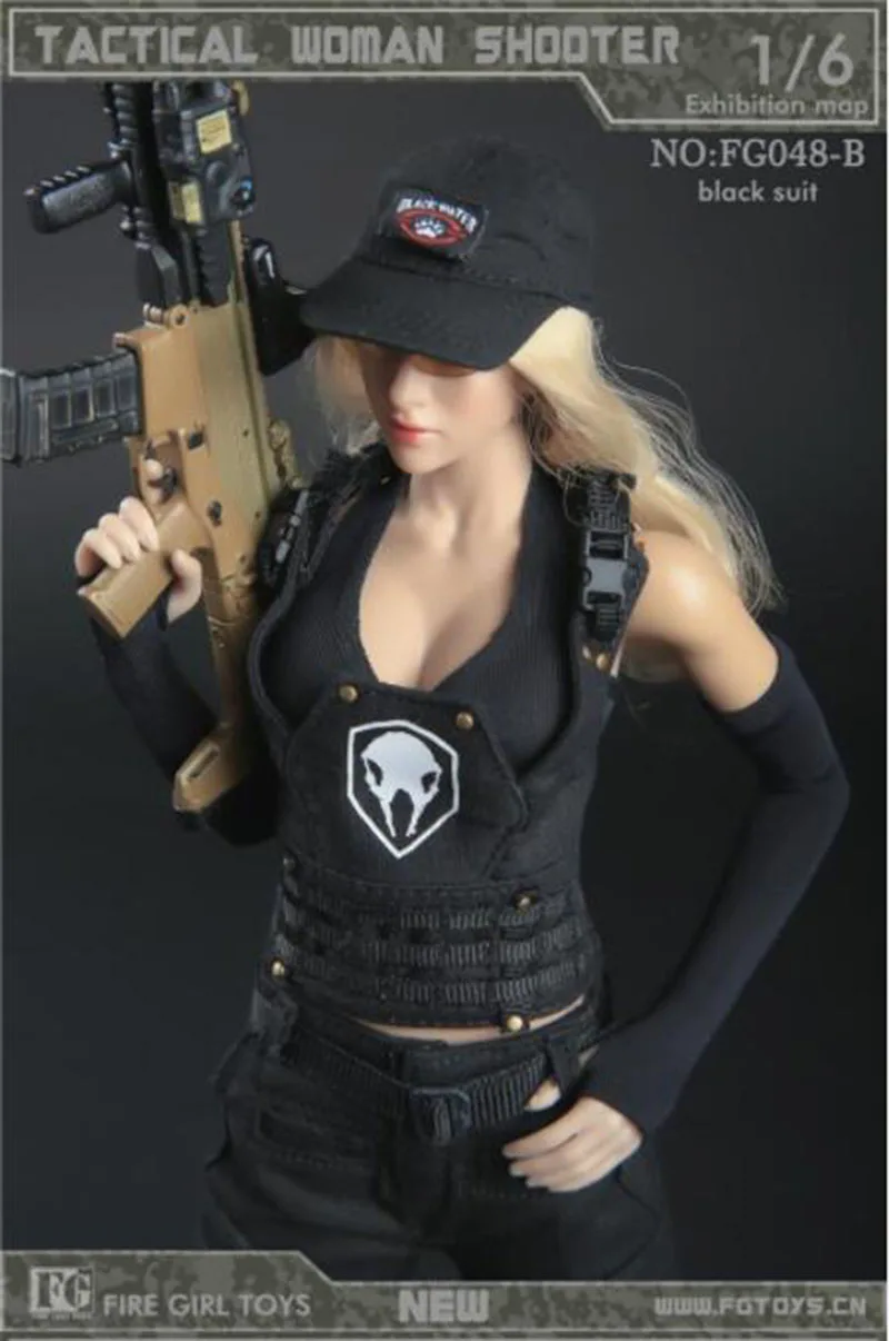 

2 colors 1/6 Female Tactical Female Woman Lady Girl Shooter Dark Gunner Clothing Set Clothes Suits F 12'' PH HT TTL Body Figure