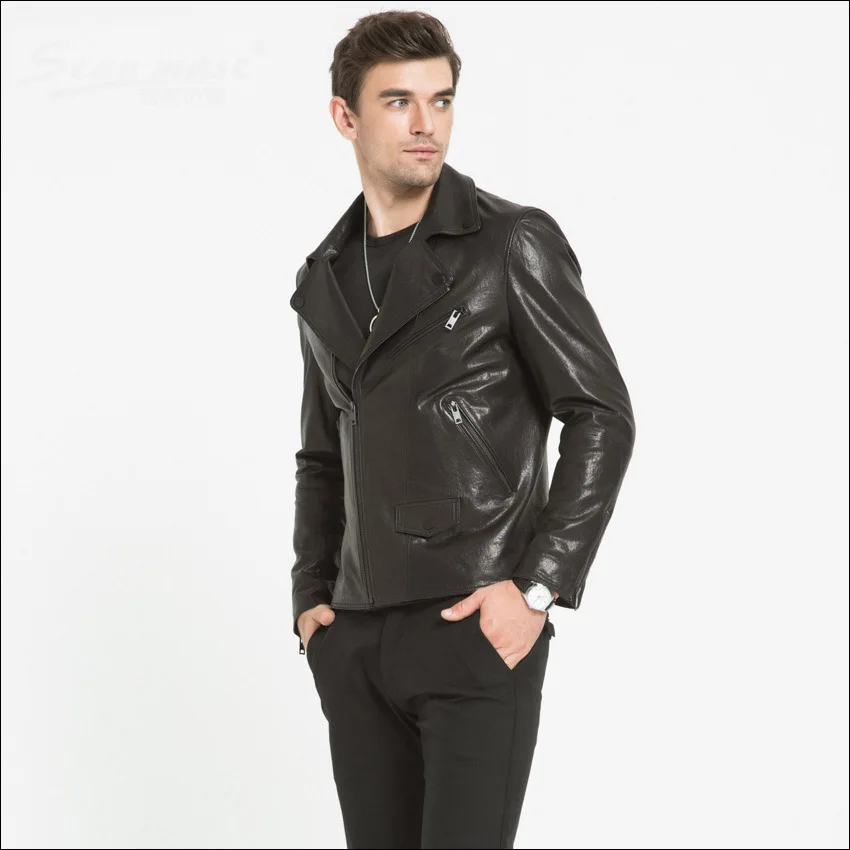 Мужская кожаная куртка с коротким рукавом May выглядит осенью/зимой 2019 | одежда