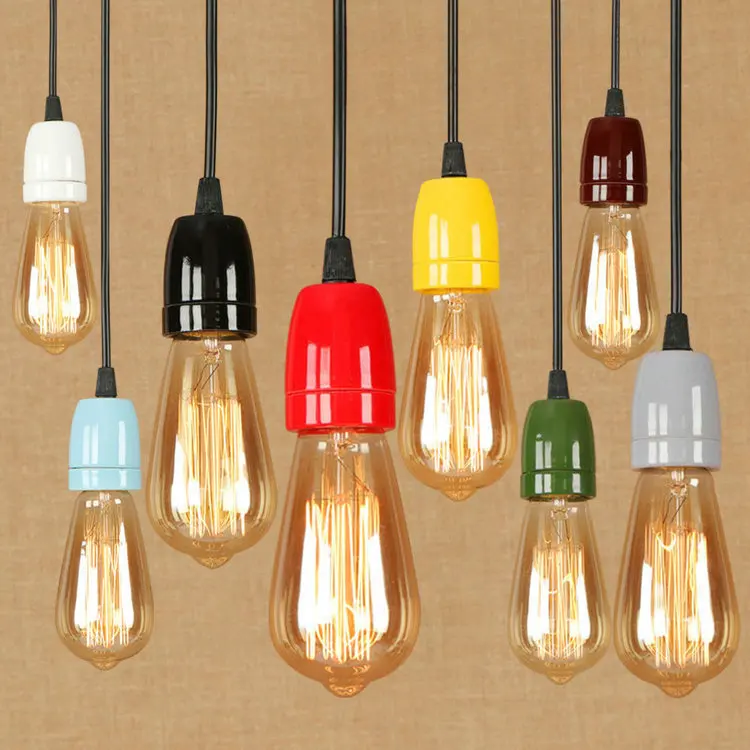 Modern Pendant Lights 8 Colors DIY Lighting E27 Edison Bulb Holder Lamps Home Decoration | Лампы и освещение