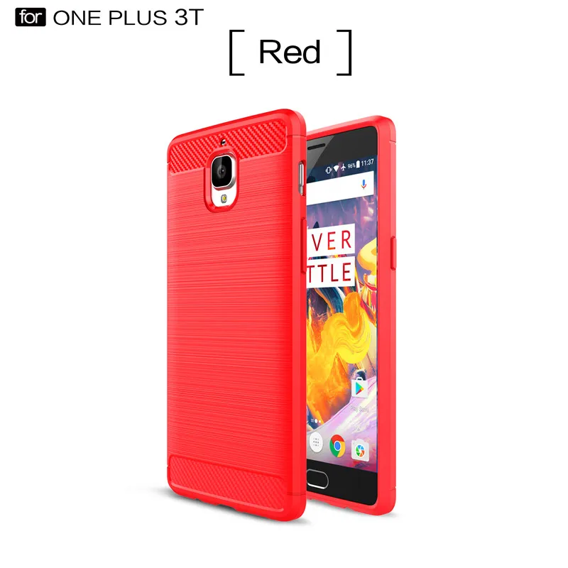Oneplus 3 One Plus 3 T чехол матовый из углеродного волокна Мягкий Силиконовый ТПУ чехол для телефона для Oneplus 3 One Plus 3 T Oneplus3 - Цвет: Красный
