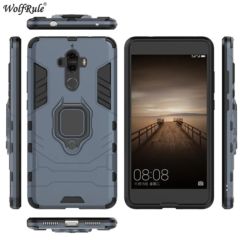 Чехол для Huawei Mate 9 30 Pro 20 Lite кольцевой держатель армированный бампер защитный