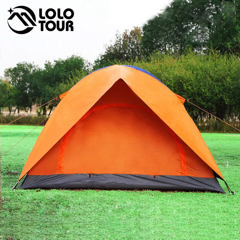 Двойной Слои 3 4 человек Открытый Большой Холст Кемпинг пляж тент Сверхлегкий
