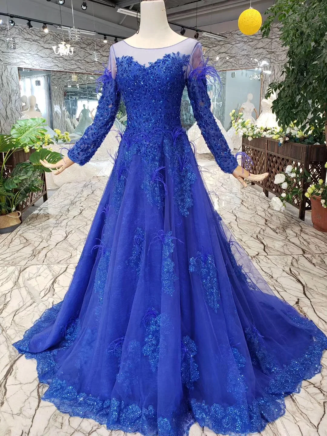 2019 Vestidos De Feathers Gray Blue Prom Dresses Vestido Noite Elegant Cheap Long Beads Lace Appliques Dress | Свадьбы и торжества