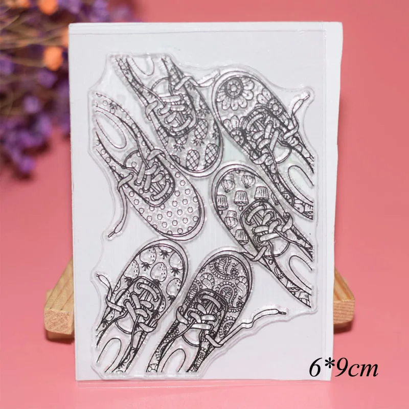 shoes stamp Прекрасная семейная пара прозрачные штампы дождь девушка цветок штампы прозрачный резиновый прозрачный Штамп для DIY бумажные карточки для скрапбукинга ремесло - Цвет: shoes stamp