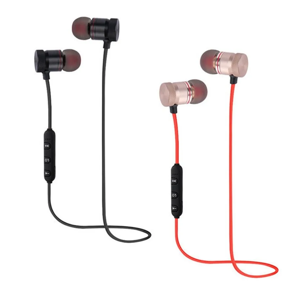 Горячие модные магнитные Беспроводные Bluetooth спортивные наушники тяжелый бас металлические наушники-вкладыши Универсальные наушники для телефона