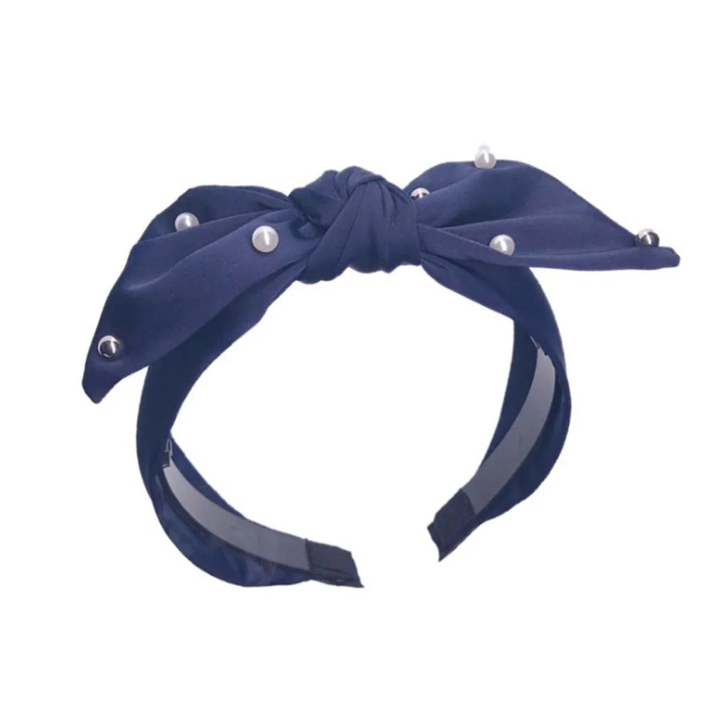 Женская Нескользящая повязка на голову с большим бантом и жемчугом |