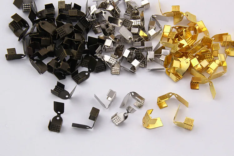 Металлические Концевики для бижутерии зажимы золотистые/Серебристые шнура