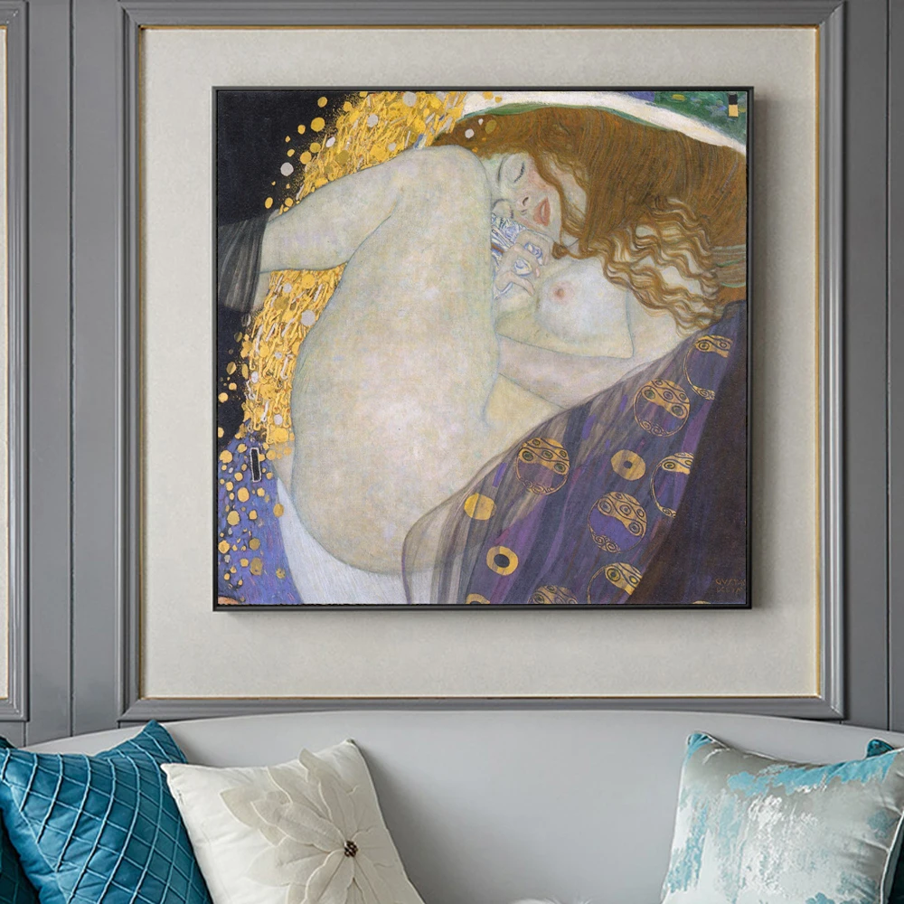 Настенные художественные картины Gustav Klimt для гостиной Danae декоративные на холсте