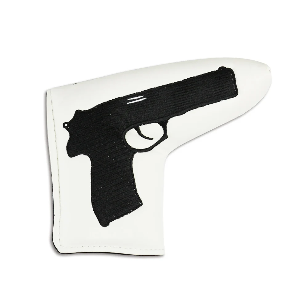 Gun putter cover PINMEI клюшки для гольфа Чехлы для клюшек на магнитной застежке для клюшек для гольфа Чехлы для головы с вышивкой - Цвет: Gun putter cover