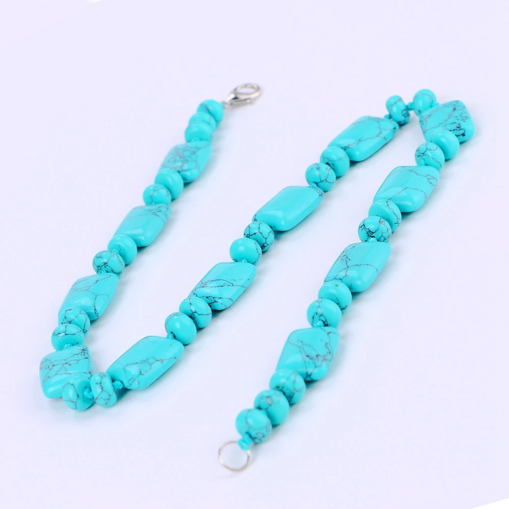 Yumten бирюзовое ожерелье power квадратный Натуральный Камень Кристалл женские ювелирные изделия Мужчины Colar Masculino кавало цепь тела Бикини ананас
