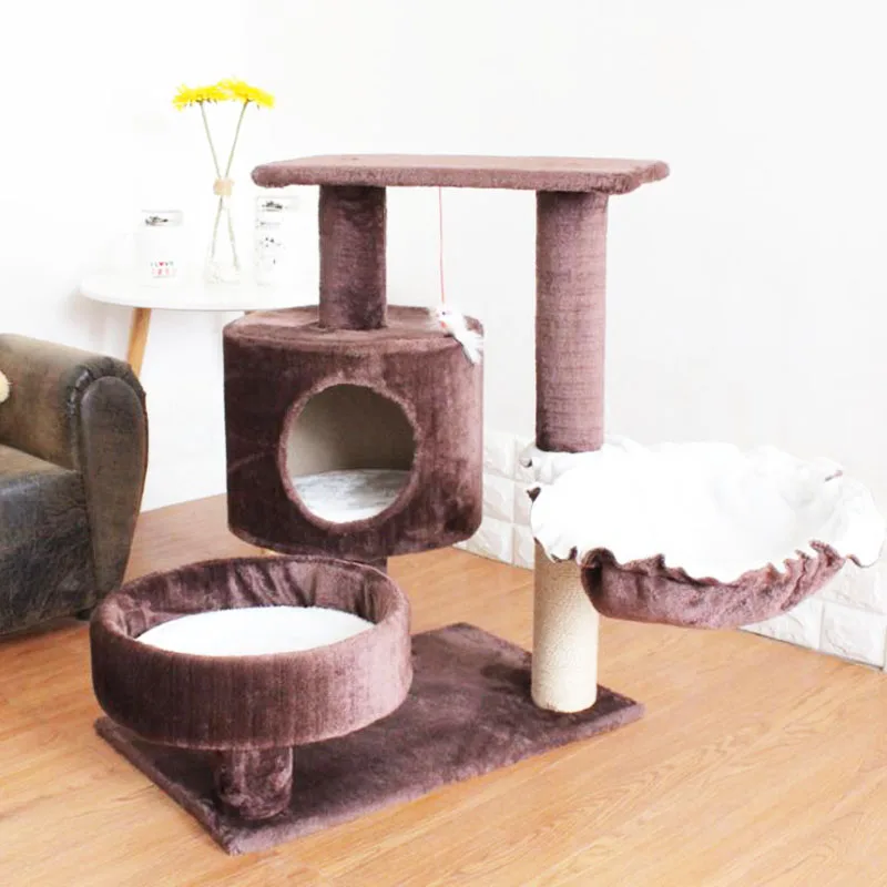 8 HEYPET домик на дереве для кошек с подвесным шаром, мебель для котенка, Когтеточка из цельного дерева для кошек, скалолазание, рама для кошек - Цвет: 8