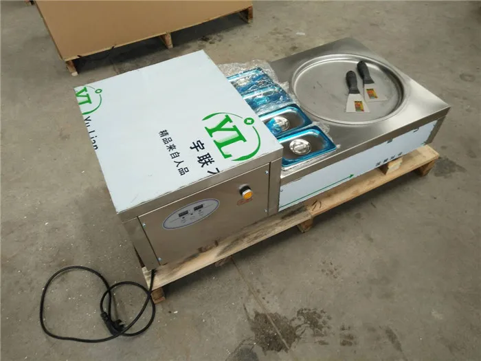 220В/110В столешница R410a квадратная сковорода Жареная Машина для жарки мороженого