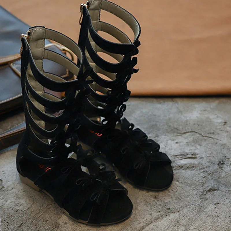 Модные сандалии гладиаторы для девочек летняя детская обувь малышей принцессы с