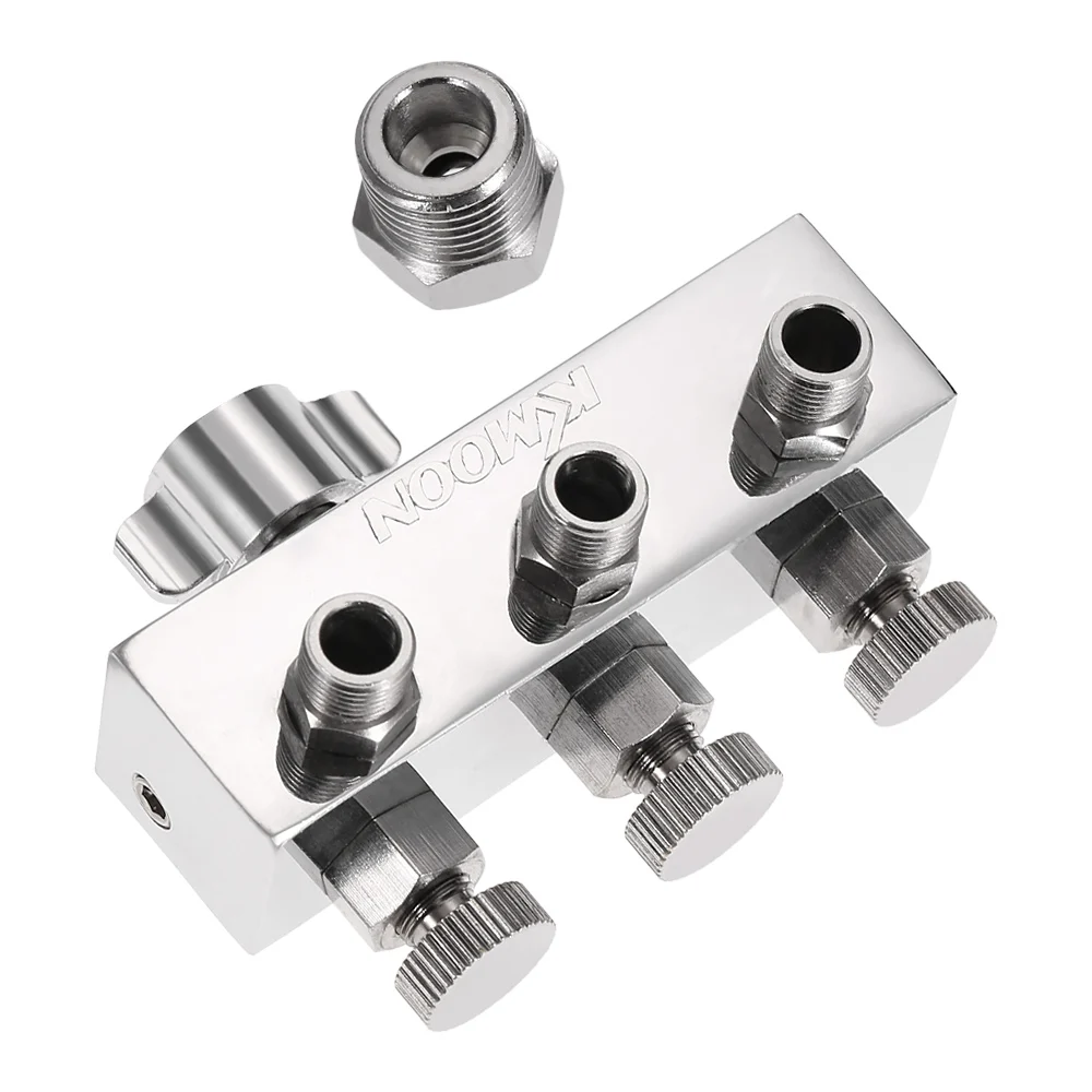 KKmoom High-quality 3-Way Airbrush Air Hose Splitter With Regulated Metering Manifold &amp 1/4 BSP Female Inlet Male Outlet | Инструменты