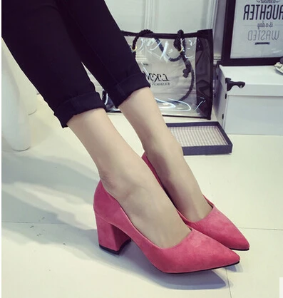 2017 г. новые летние элегантные женские замшевые рабочие туфли с острым носком