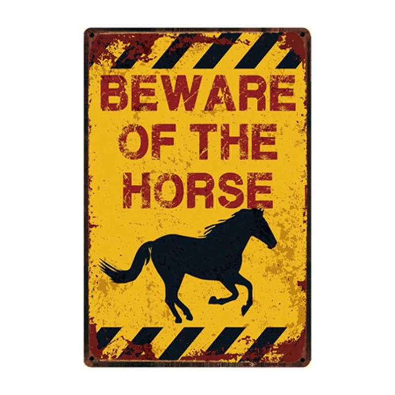 [ Kelly66 ] Beware Of The Dog Pig Horse Wolf Monkey Metal Sign Tin Poster Home Decor Bar Wall Art Painting 20*30 CM Size Dy82 - Цвет: y-2878