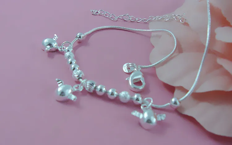 Леди 925 серебро цепи Прекрасный Ангел Кулон-проектированные круглые бисерные