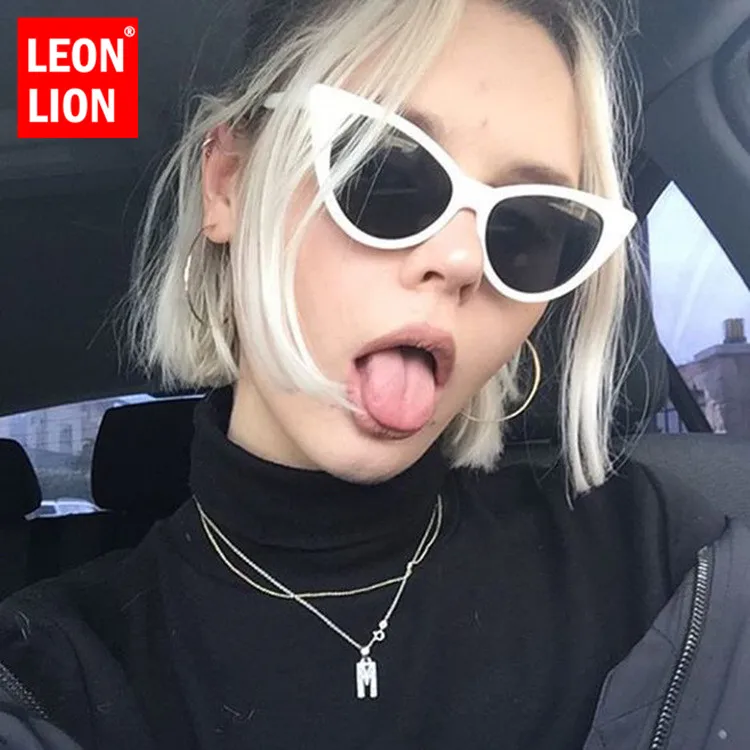 LeonLion 2021 Винтажные Солнцезащитные очки кошачий глаз двух размеров женские
