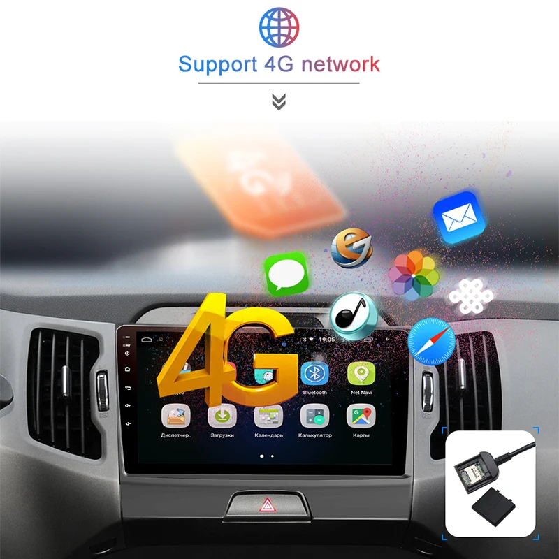 Junsun V1 2G+ 32G Android 9,0 DSP автомобильный Радио Мультимедиа Видео плеер навигация gps 2 din для KIA Sportage 3 2010 2011- без dvd
