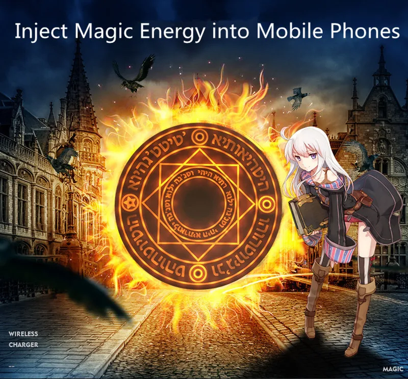 Универсальное беспроводное зарядное устройство Magic Circle Qi Беспроводная Быстрая зарядка для iPhone X XS 8 samsung Xiaomi Redmi huawei Hono
