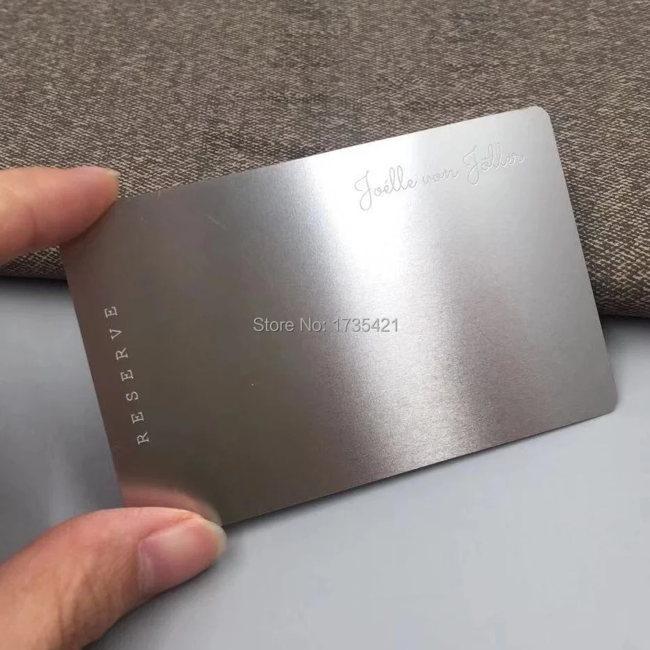 (100pcs/lot)credit card standard size etched blank metal cards with 0.3mm thickness