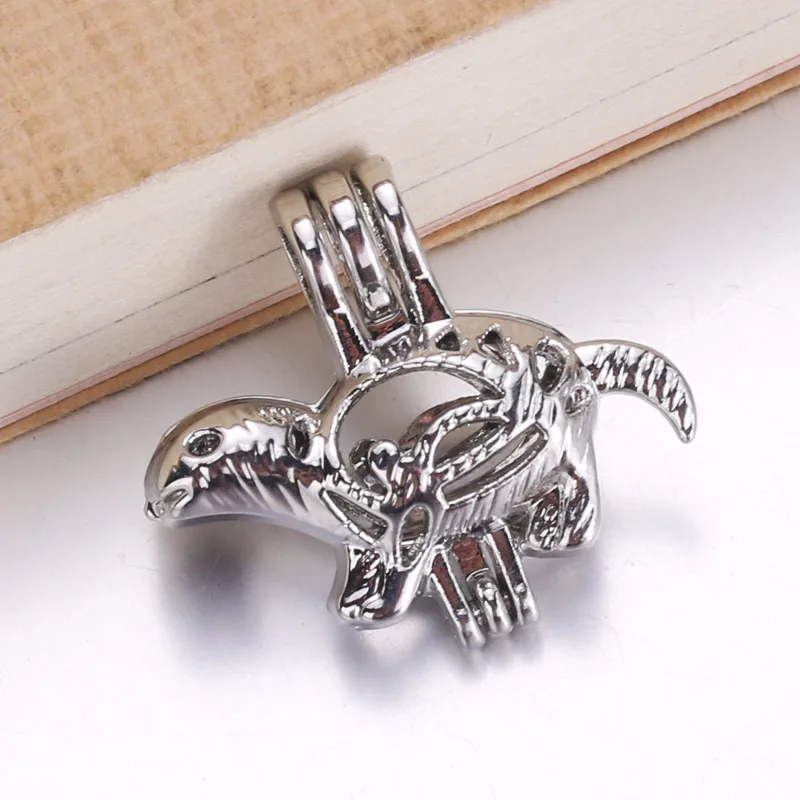 6 шт. позолоченный динозавр модное ювелирное изделие жемчужная клетка медальон