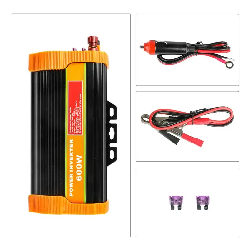 600 Вт полный мощность Инвертор DC 12 В к AC 220 конвертер 5 В/2.1A двойной USB зарядное