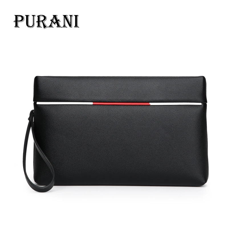 

PURANI New Fashion Brand Design Men's Clutch Bag Large capacity Casual Male Bags Wallet Purse Soft Leather Phone bag for IPAD