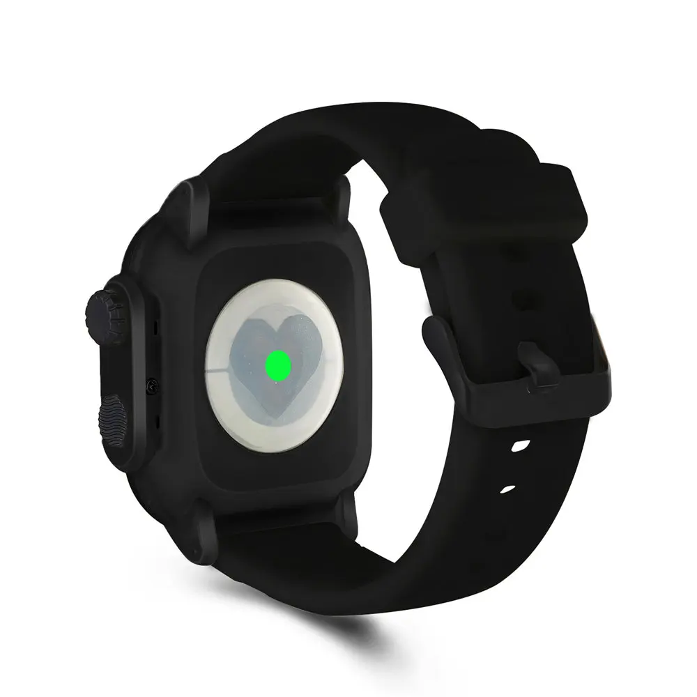 Водонепроницаемый ударопрочный чехол для Apple Watch Series 5 4 3 2 Мягкая силиконовая лента для iWatch Band 42 мм 44 мм ремешок